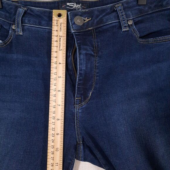 Silver Jeans Bleecker Skinny Jeans W33 x L29 Mid-Rise Dark Wash Stretch Denim - Picture 5 of 9